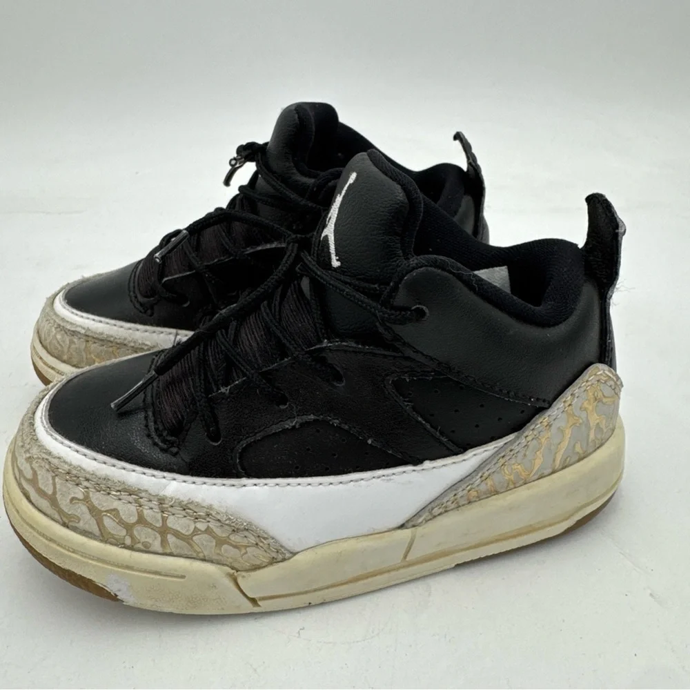 Nike Air Jordan Baby Black White Grey AA2560-021 Toddler Size 8C - Picture 4 of 8